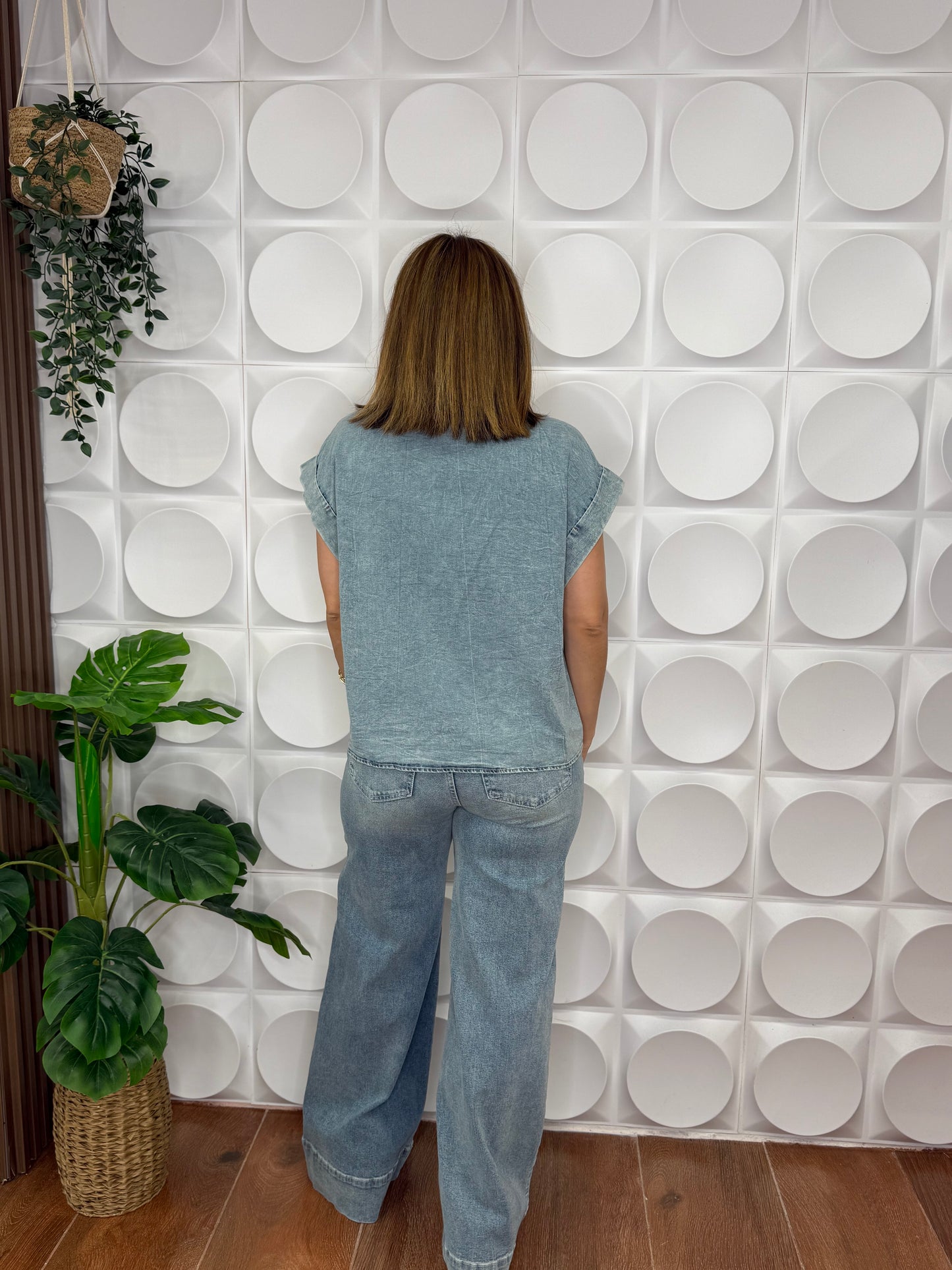 PEARL DENIM TOP