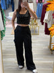 BELY SEQUIN AND PEARL SLEEVELESS CROP TOP
