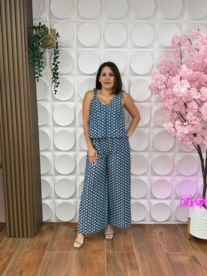 FLORAL DENIM JUMPSUIT