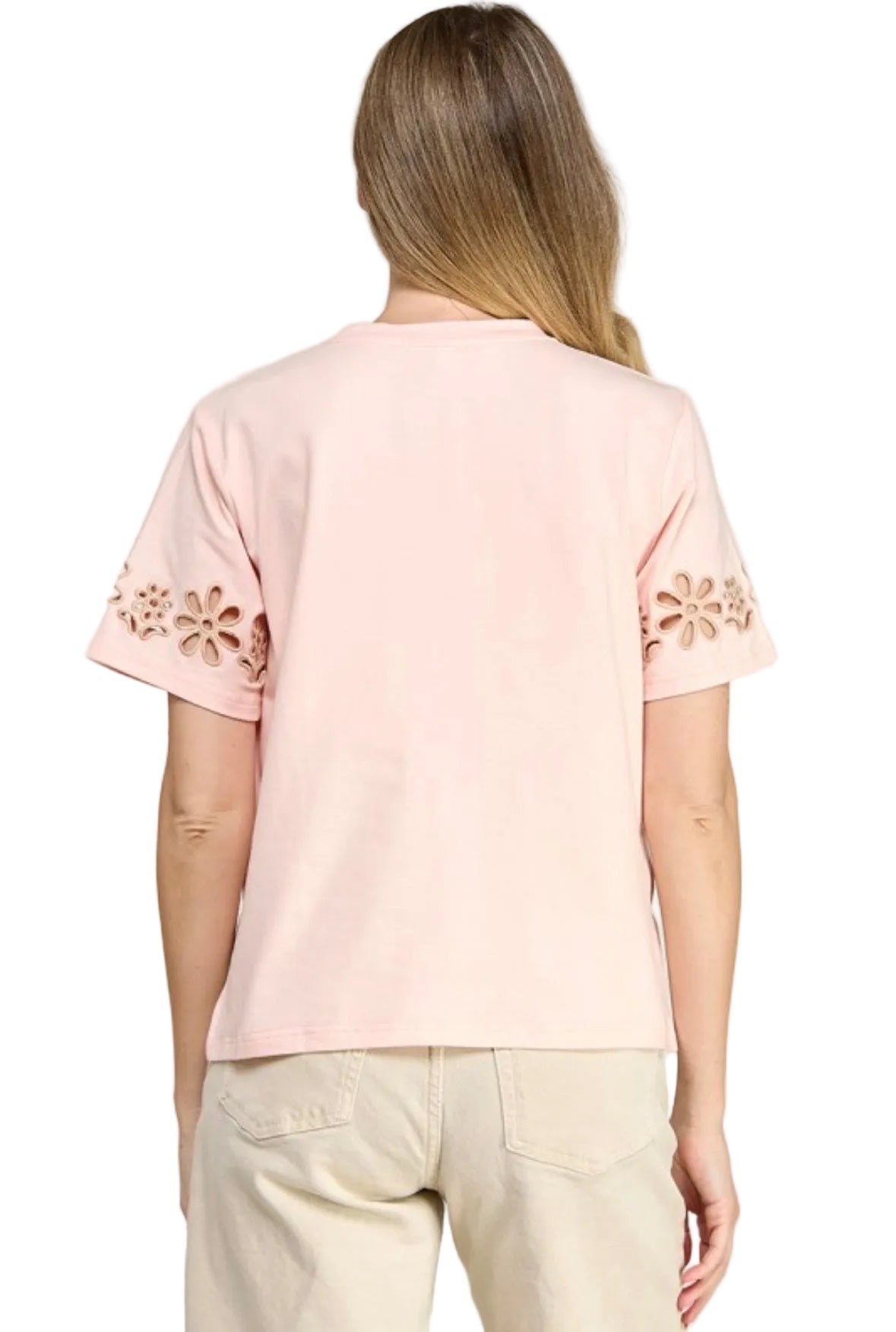 ALBA FLORAL EMBROIDERY SCALLEPED CUT OUT DETAIL TOP