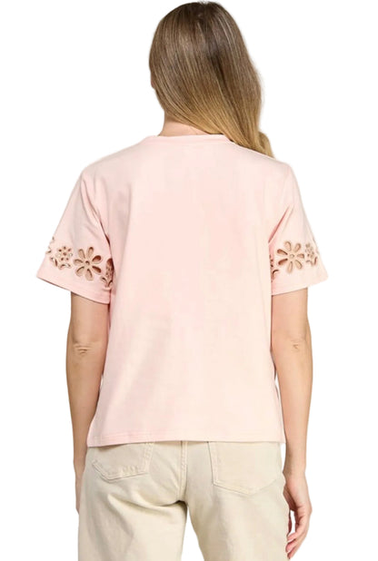 ALBA FLORAL EMBROIDERY SCALLEPED CUT OUT DETAIL TOP