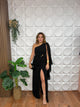 VELVET, ONE SHOULDER MAXI DRESS