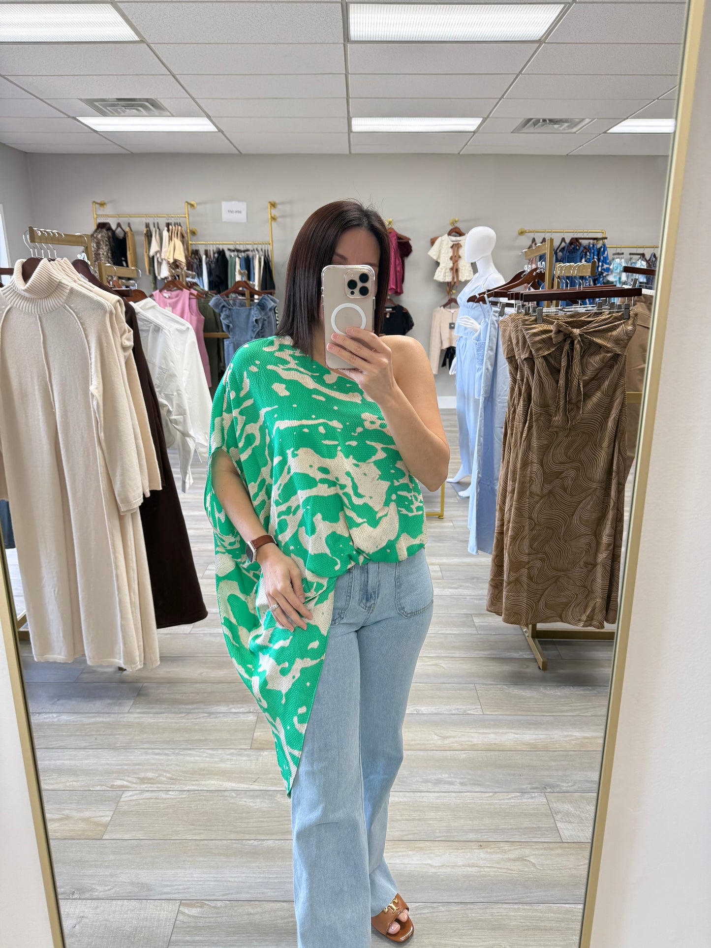GRETTA,ONE SHOULDER TOP