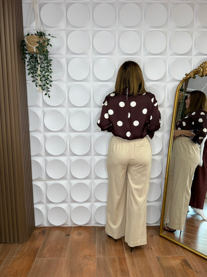 LONG SLEEVE POLKA DOT TOP