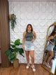 OLIVE GREY DOUBLE FACED BODYSUIT