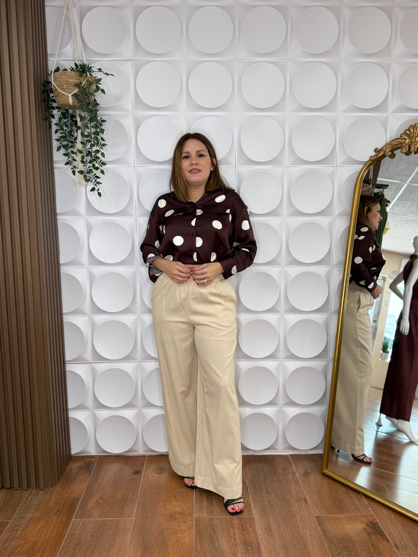 LONG SLEEVE POLKA DOT TOP