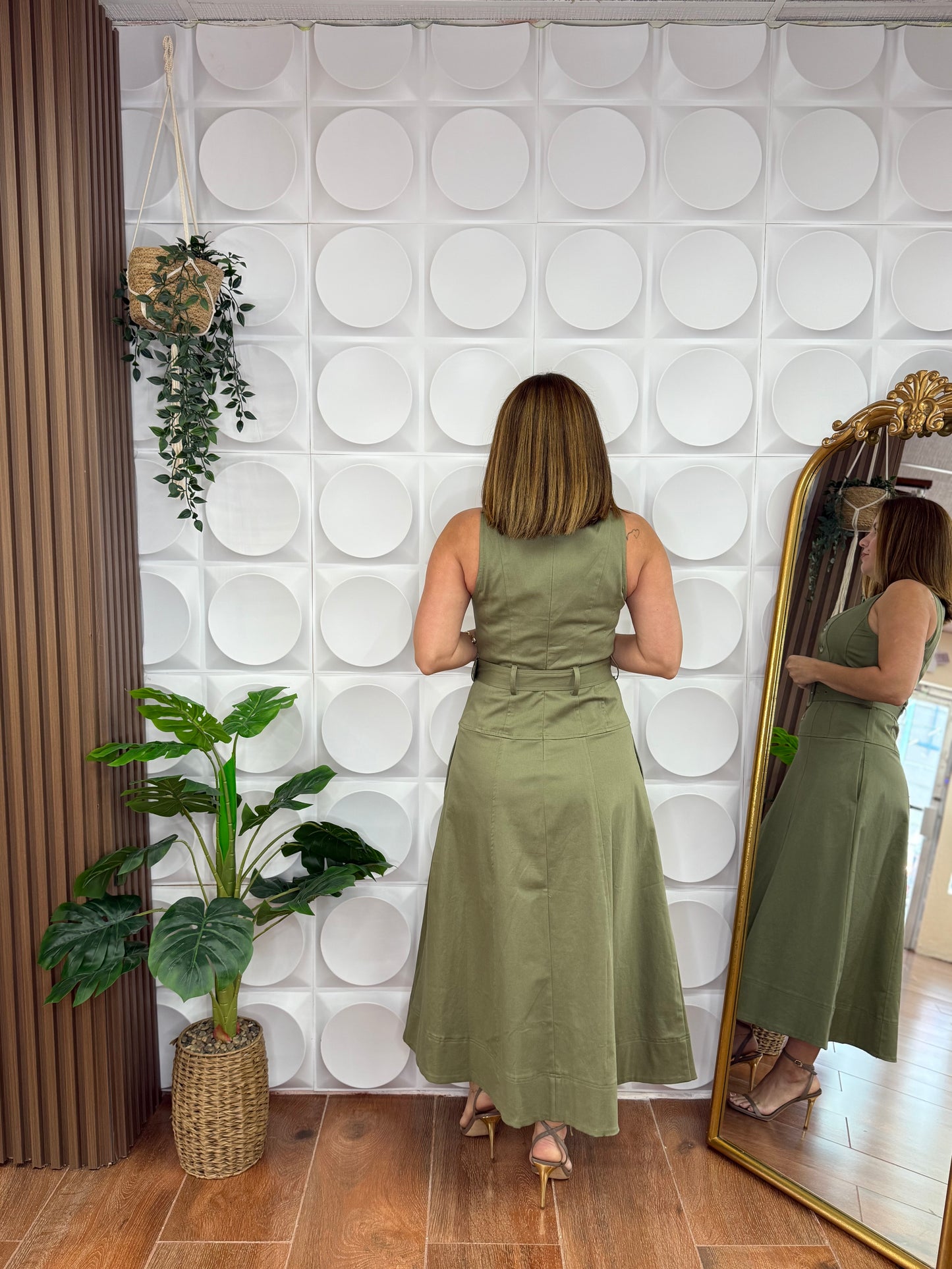 OLIVE MIDI DRESS