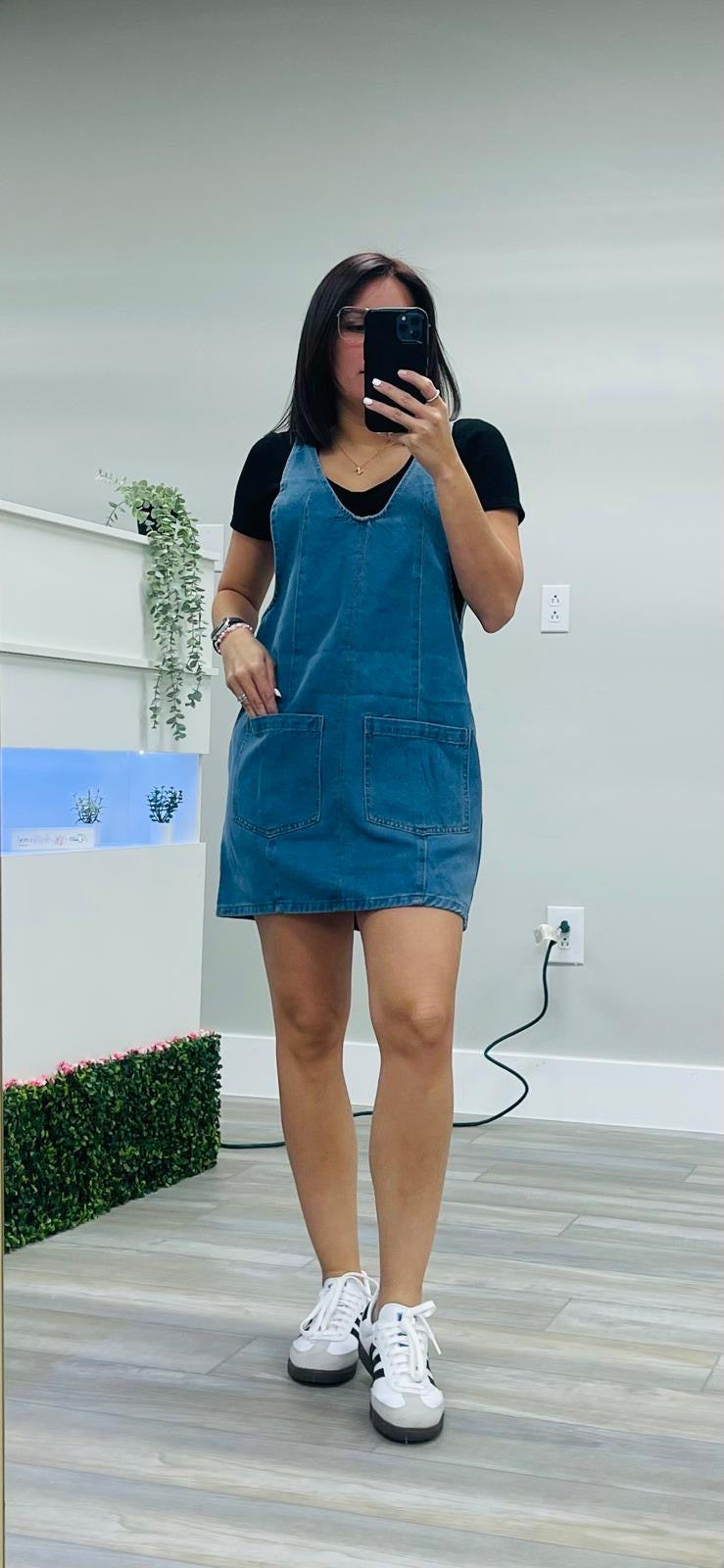 RUBY DENIM SHORT OVERALL DRESS