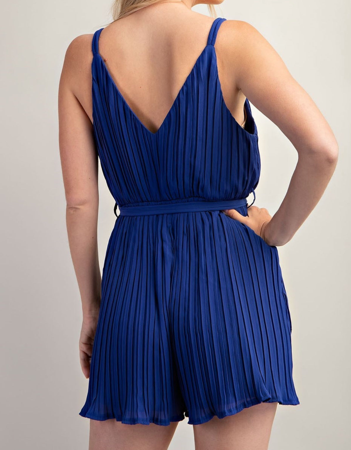 PLEATED ROMPER ( ROYAL)