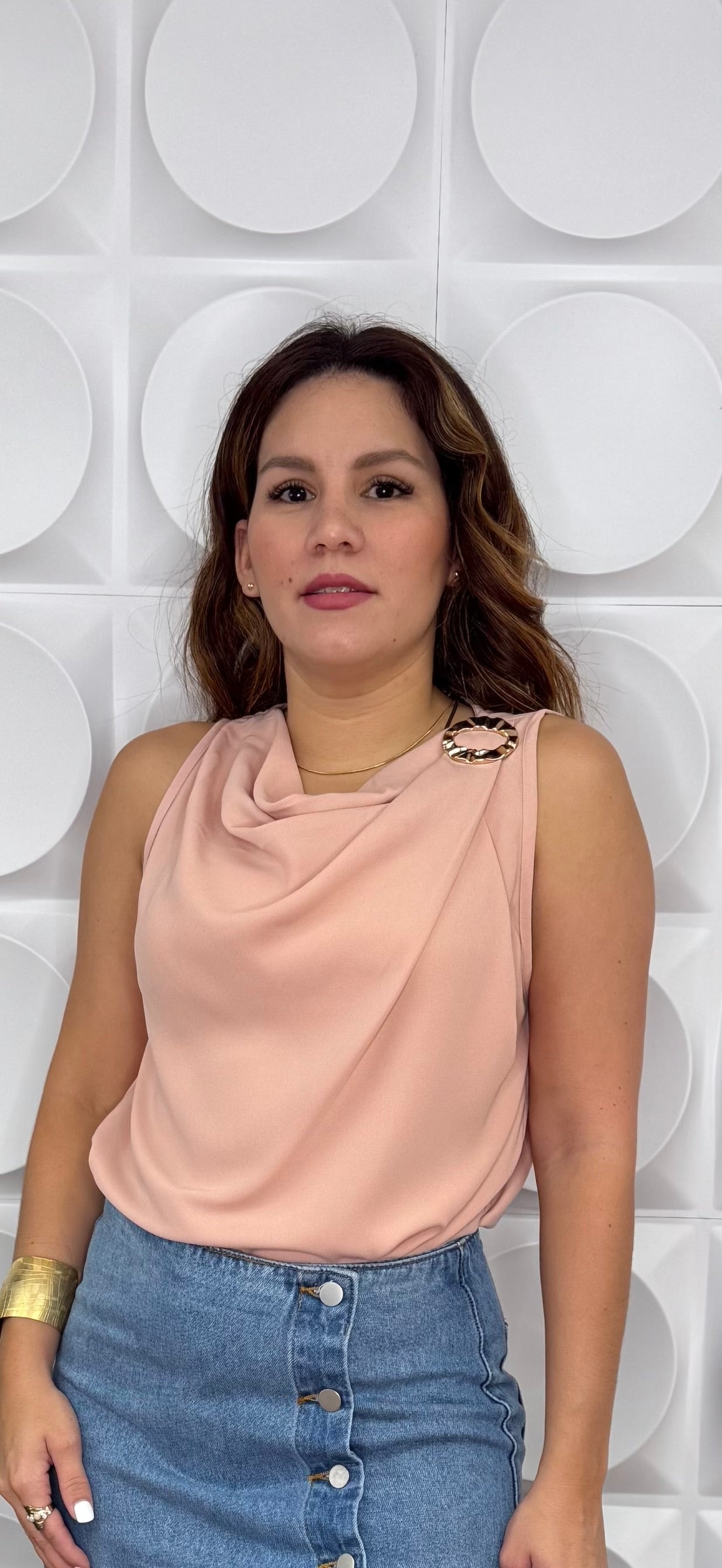 MAUVE TOP WITH GOLD DETAIL