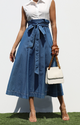 Button down flared mini dress