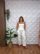 WHITE BARREL JUMPSUIT