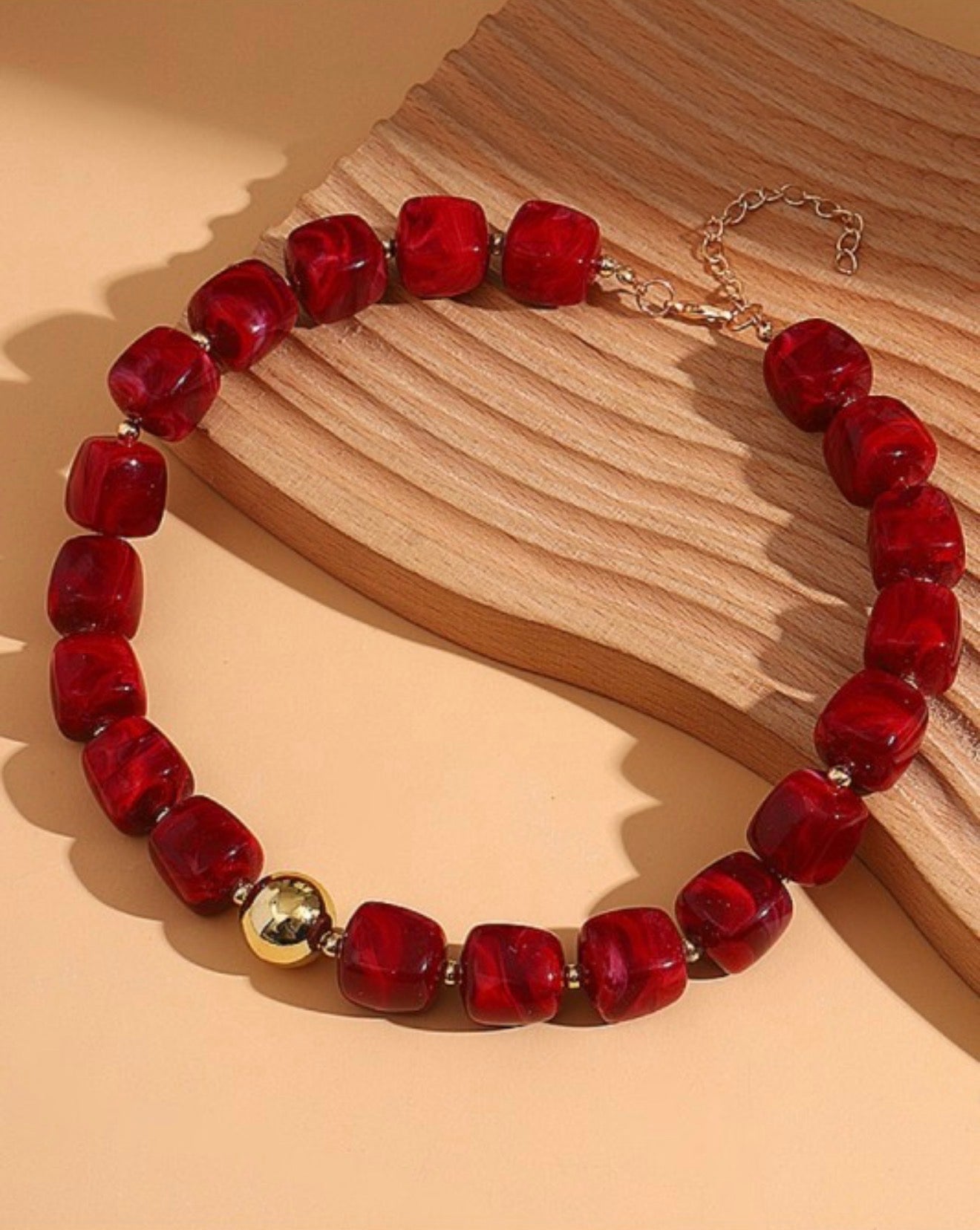 DARK RED NECKLACE