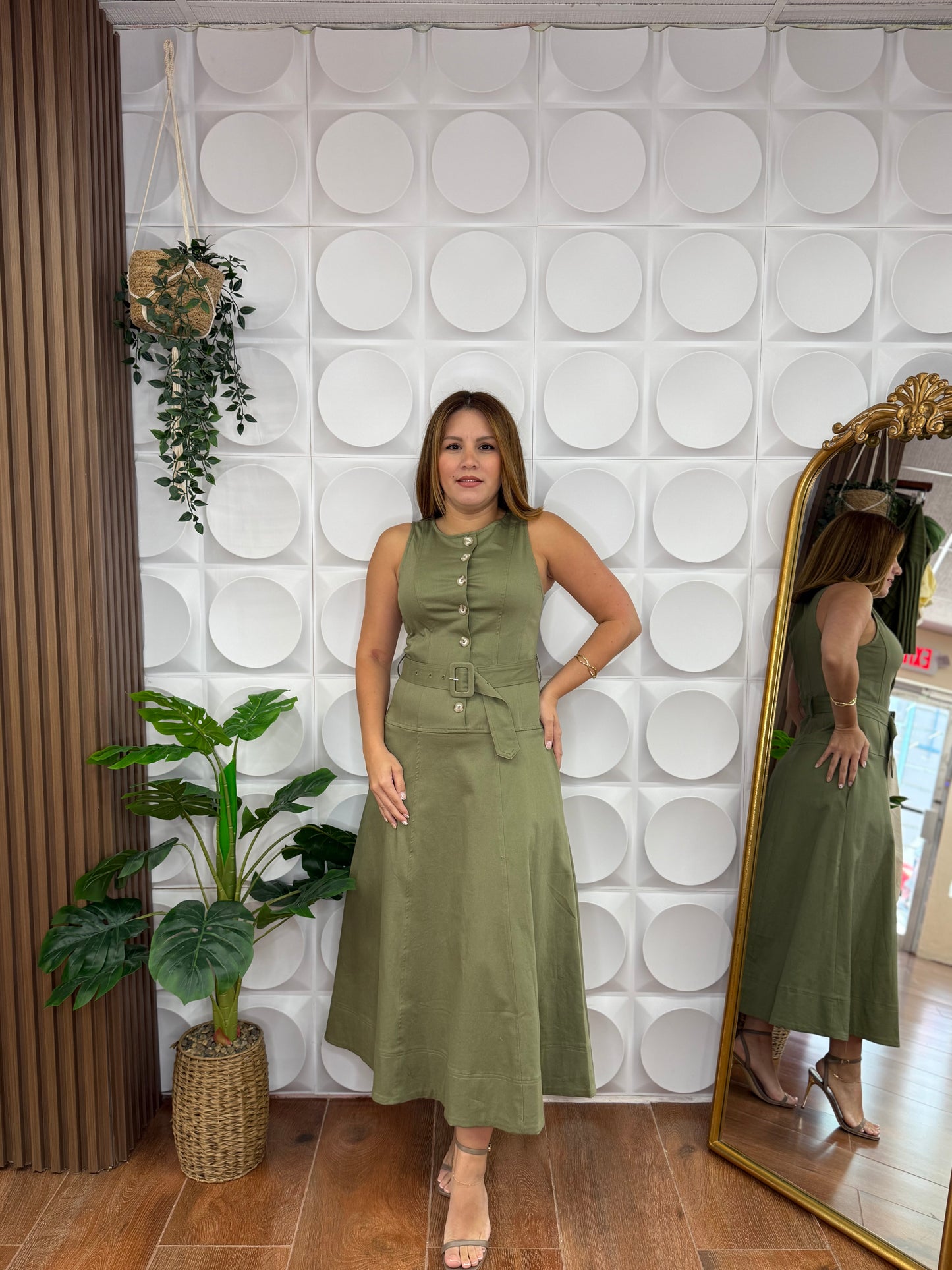 OLIVE MIDI DRESS