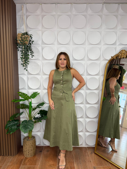OLIVE MIDI DRESS