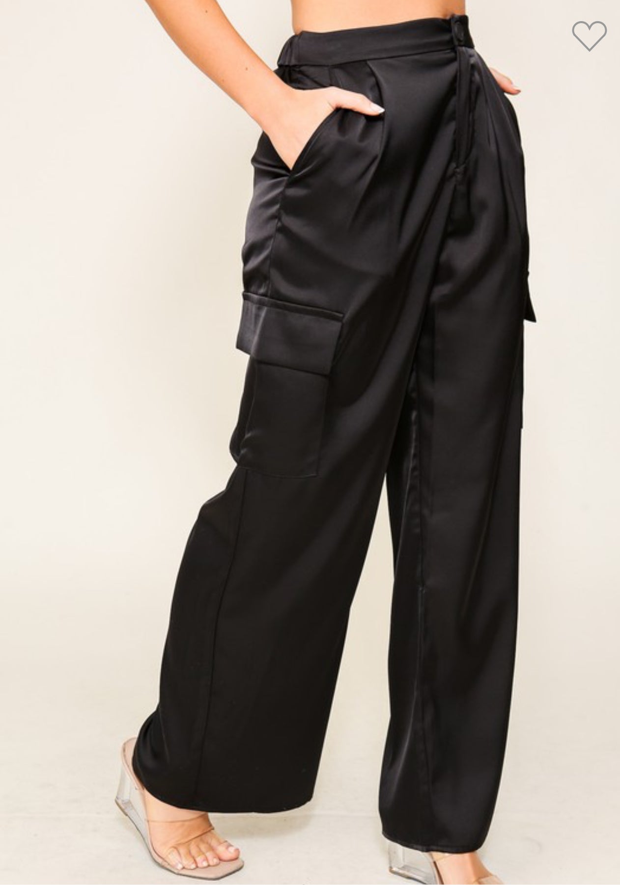 HIGH WAISTED SATIN CARGO