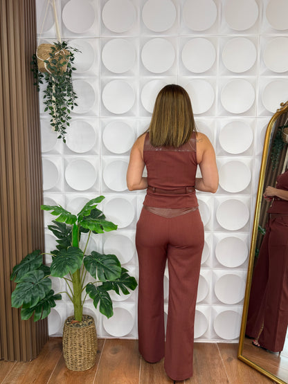 GIA BURGUNDY LEATHER SET